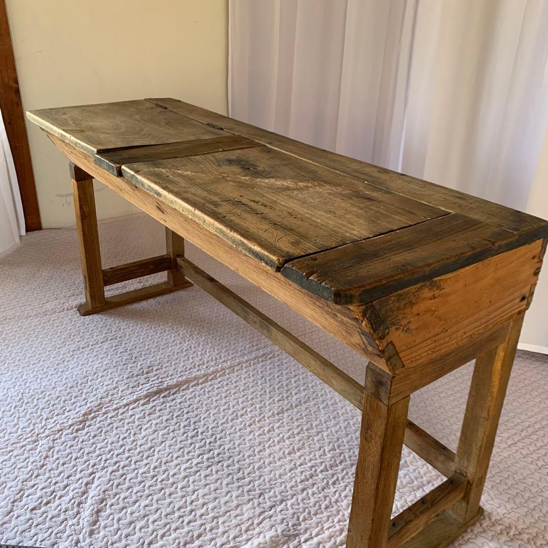 送料込❗️アンティーク　雰囲気あるスクールデスク　机