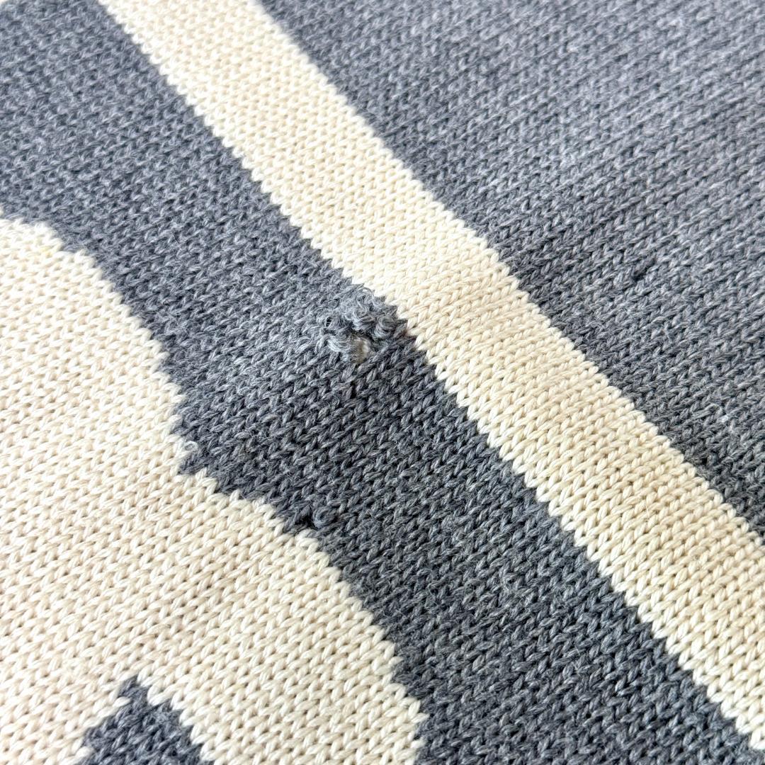 CHANEL シャネル ココマーク ニットマフラー ストール グレー/アイボリー