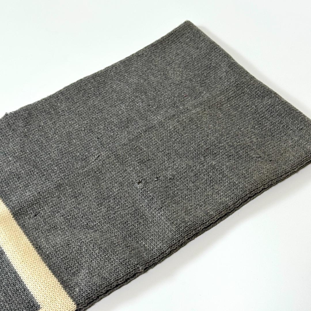 CHANEL シャネル ココマーク ニットマフラー ストール グレー/アイボリー