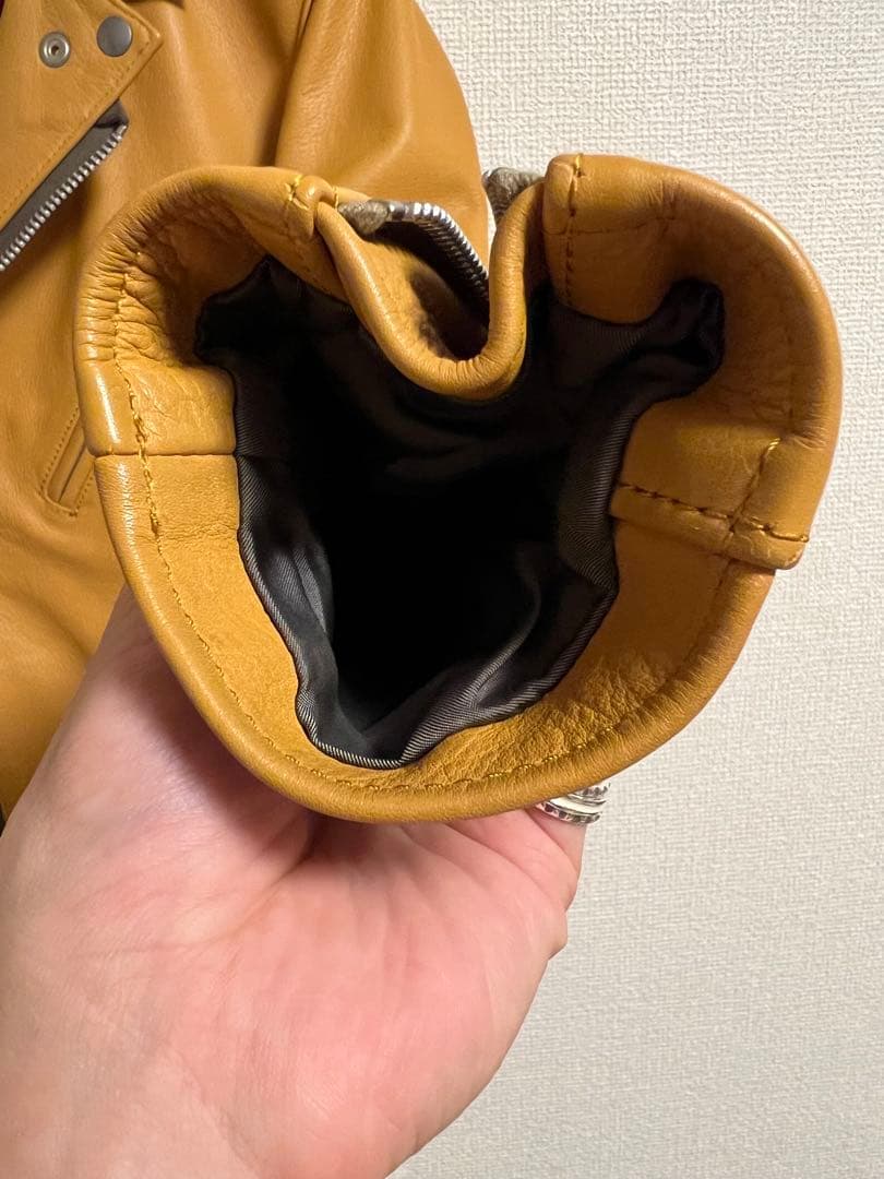 addict clothesライダースAD-03イエロー 34 ルイスレザー