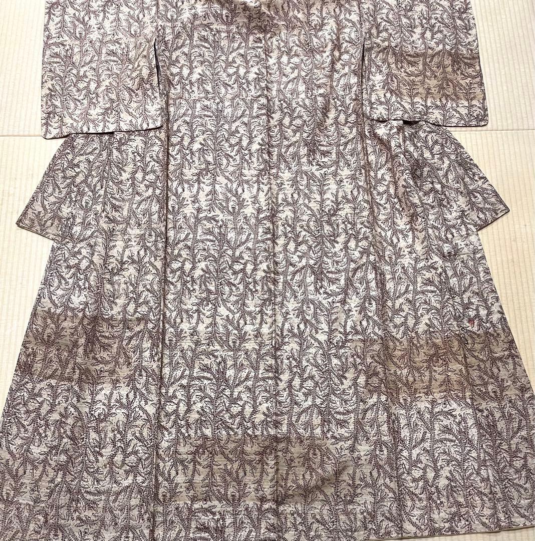 作家物 野蚕糸 ムガシルク 染め 付け下げ小紋 ガード加工