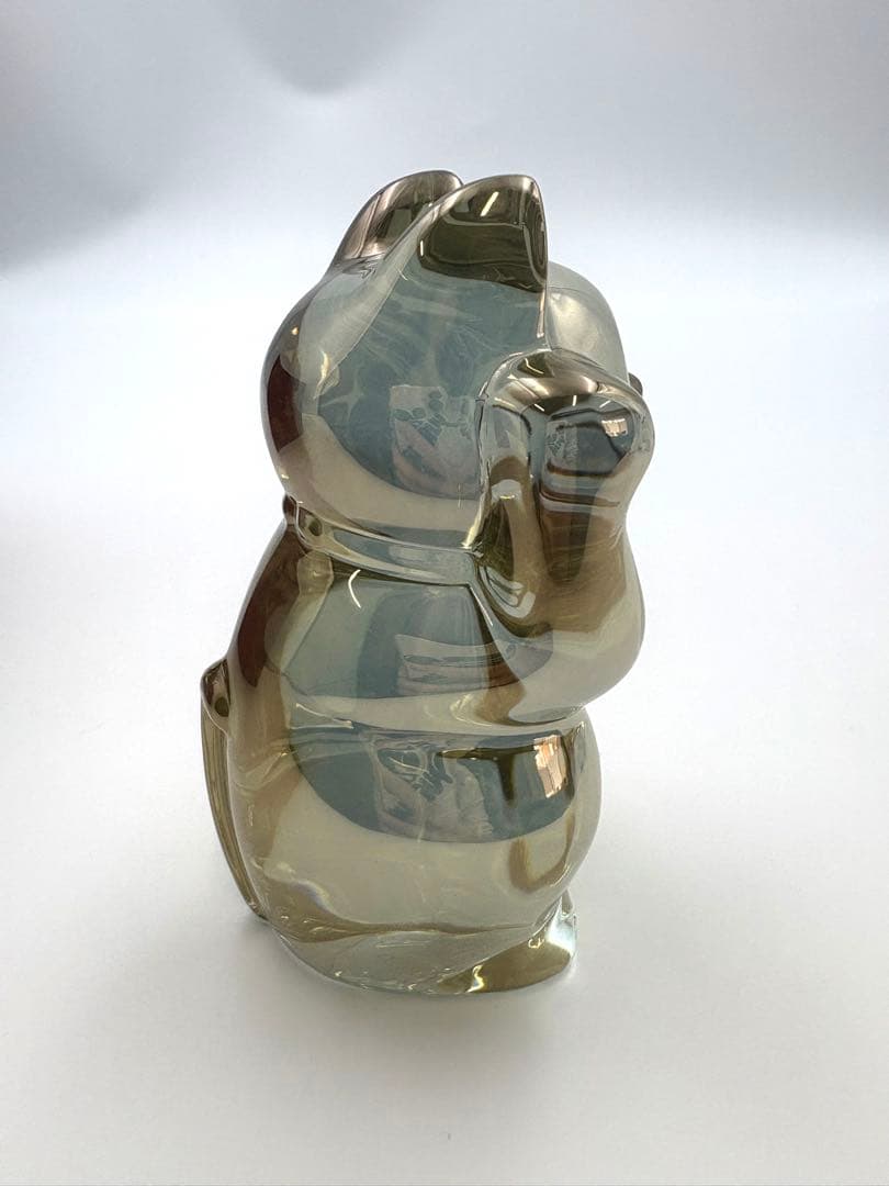 【美品】Baccarat バカラ　まねき猫 クリスタル ガラス ゴールド　箱付