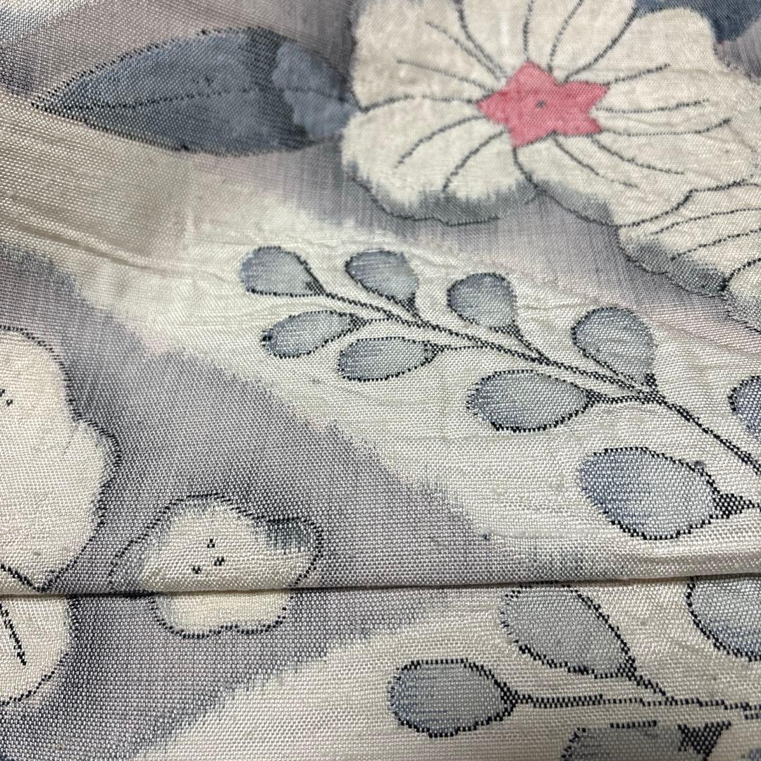 【ゆったりサイズ】ワンタッチ作り帯　✨手織り紬✨辻ヶ花模様✨織出し名古屋帯　八寸