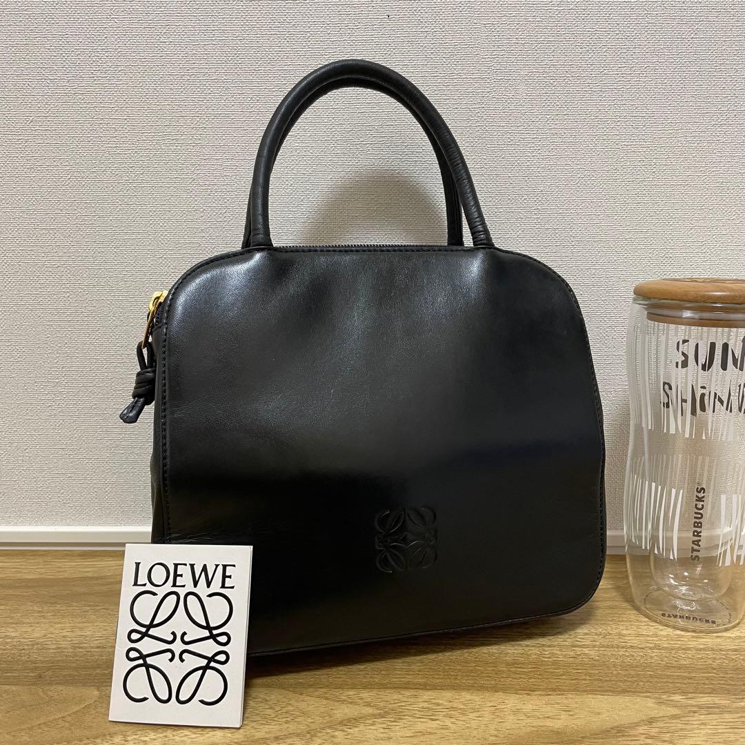 《美品》LOEWE（ロエベ）ナッパレザー ハンドバッグ ブラック 黒