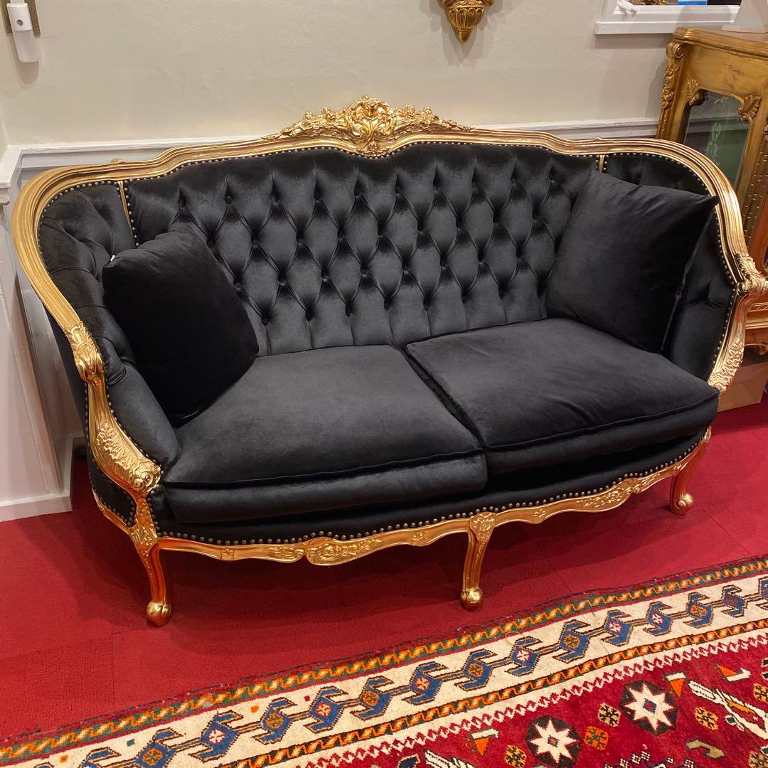 Sherryさま専用　 バロックスタイル ロココ調　猫脚　ゴールド ラブソファ