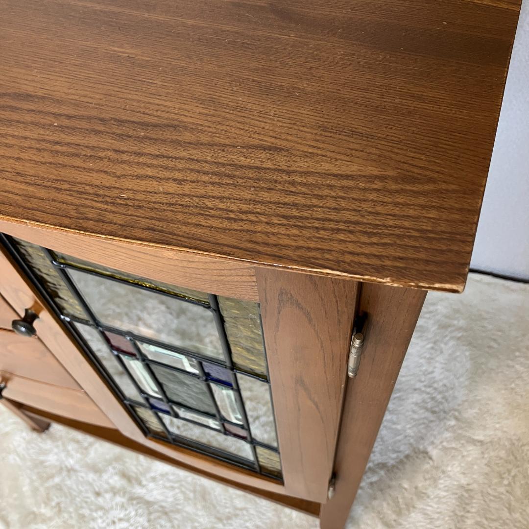 曙工芸　オーロラ3022　キャビネット　サイドボード　ステンドグラス