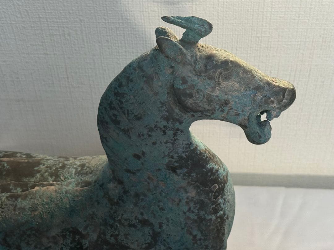 中国　青銅器　馬　台付　古代銅器　送料込み251101