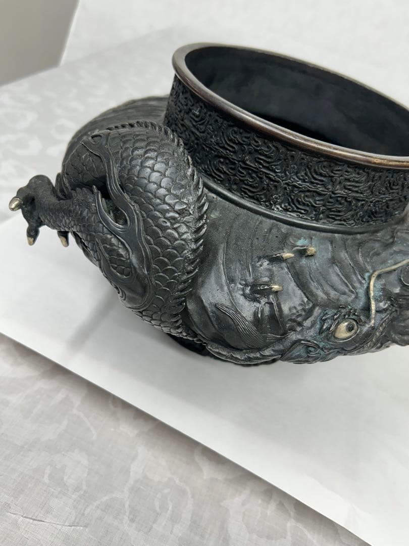 銅　壺　龍　アンティーク　骨董 コレクション 古美術