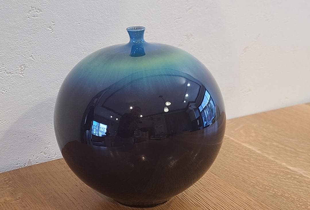 人間国宝 三代徳田八十吉 耀彩壷 九谷焼 花瓶 共箱