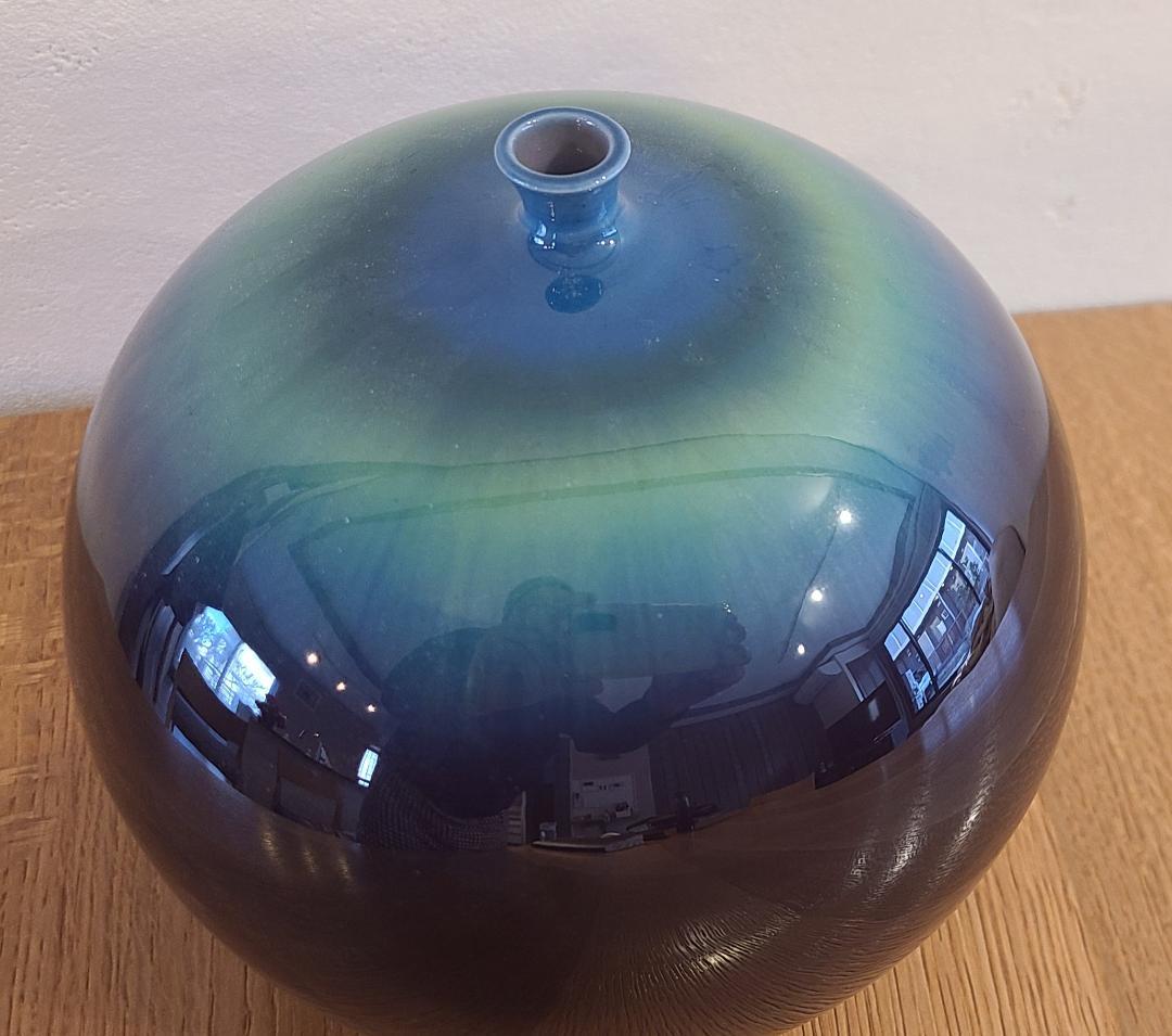 人間国宝 三代徳田八十吉 耀彩壷 九谷焼 花瓶 共箱