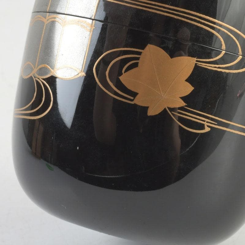 茶道具　小坂修斎作　花草蒔絵　大棗　共箱　V　9308