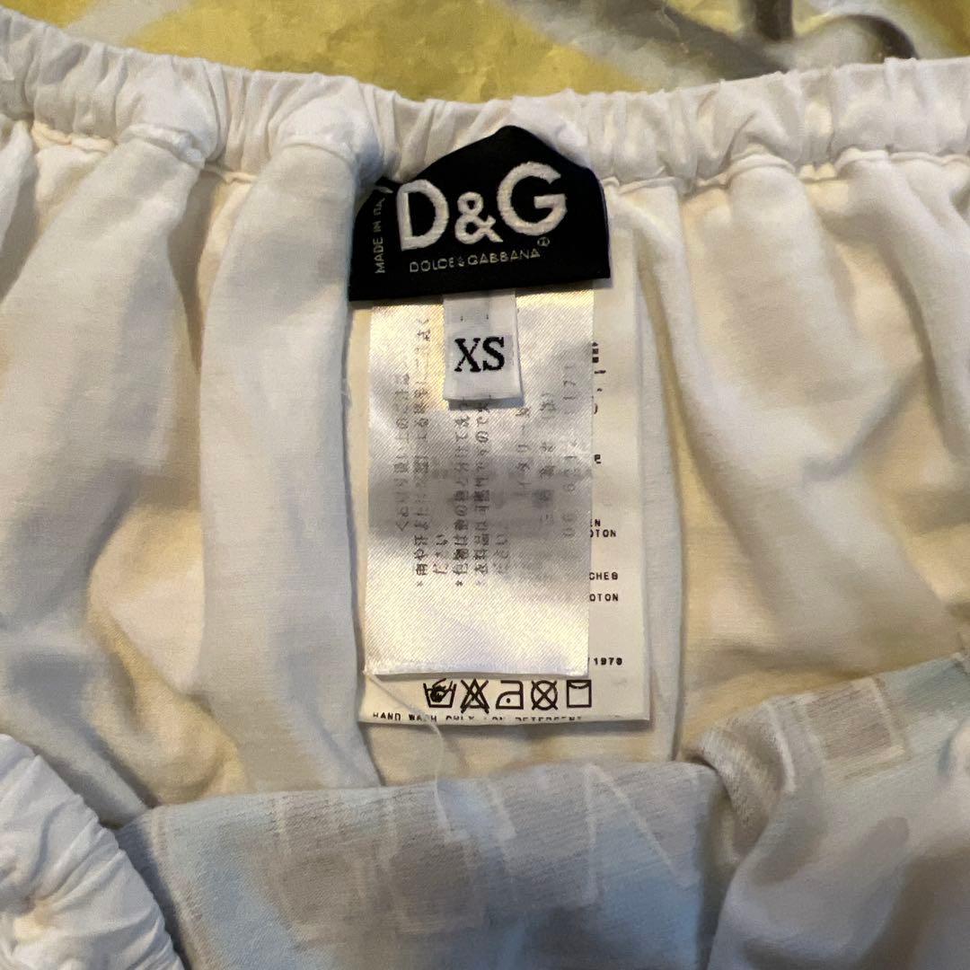 D&G COLUMBIA フリルタンクトップ ホワイト オフショルダー