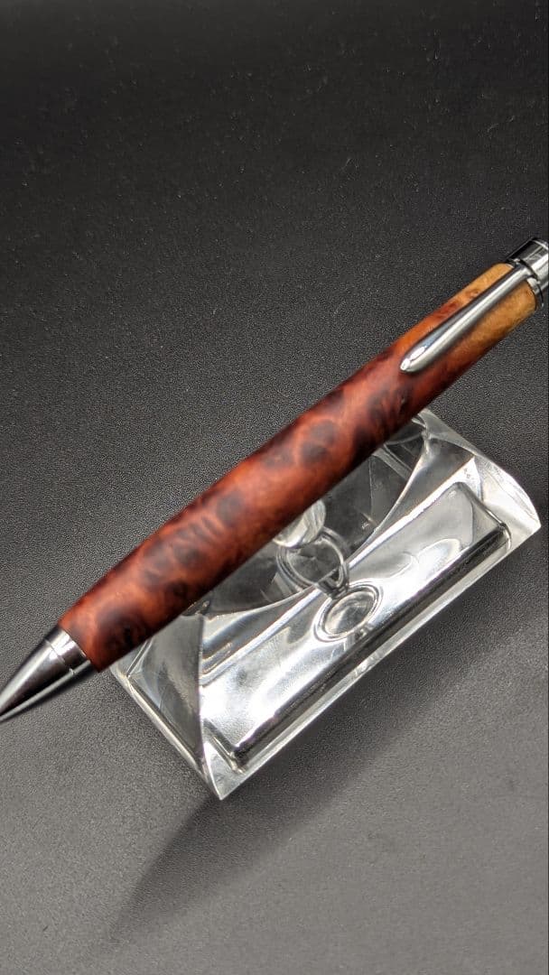 469ペン工房翌檜　レッドマリー　瘤杢　木軸シャーペン　ボールペン