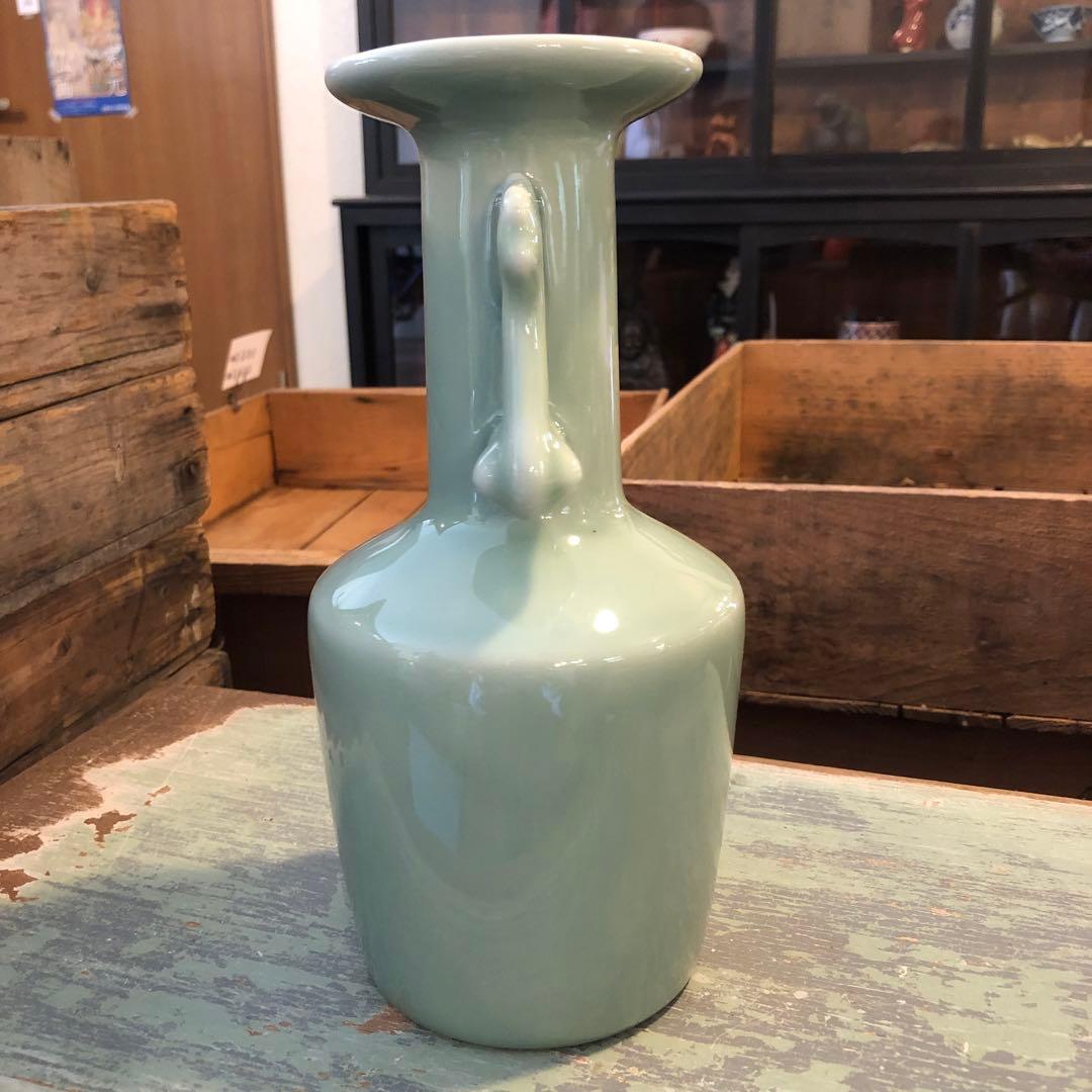 仿宋青磁鳳凰耳瓶 花瓶 共箱