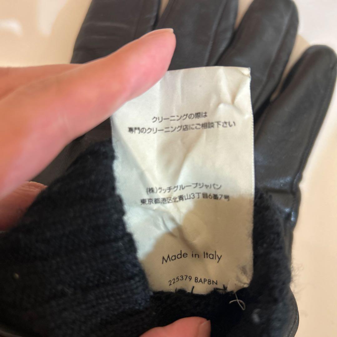 Gucciブラックレザー手袋
