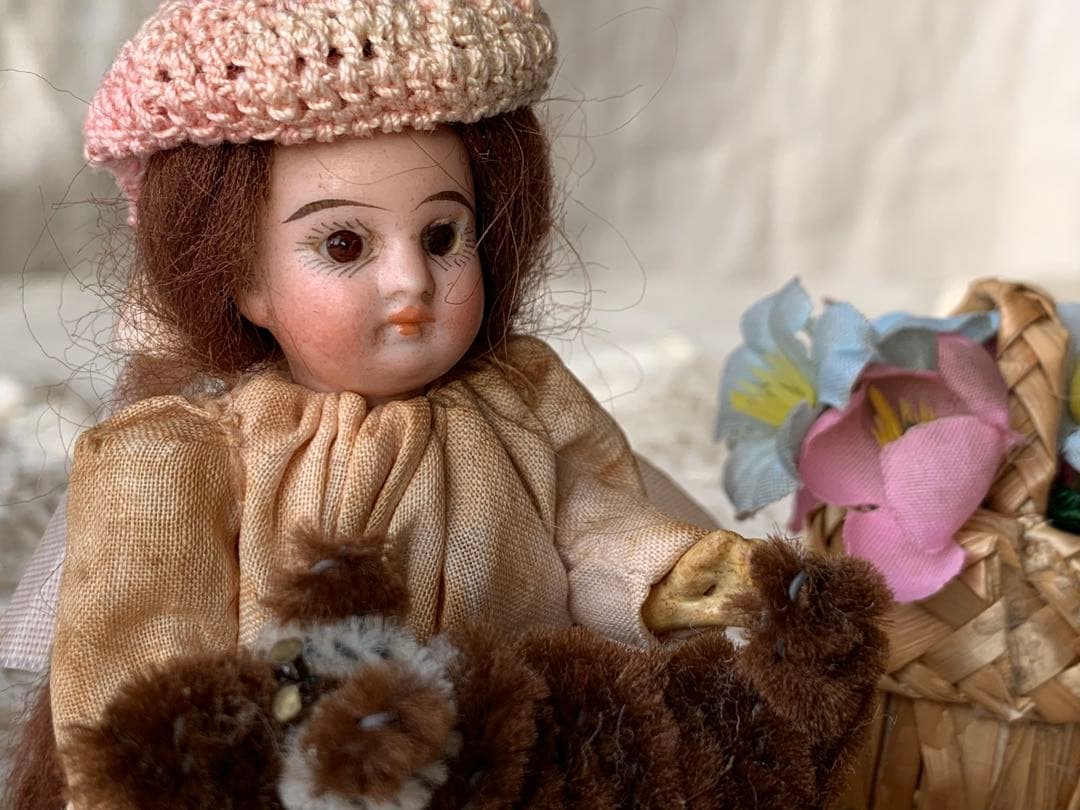 フランスアンティーク 希少 フレンチミニョネット ビスクドール 小物セット