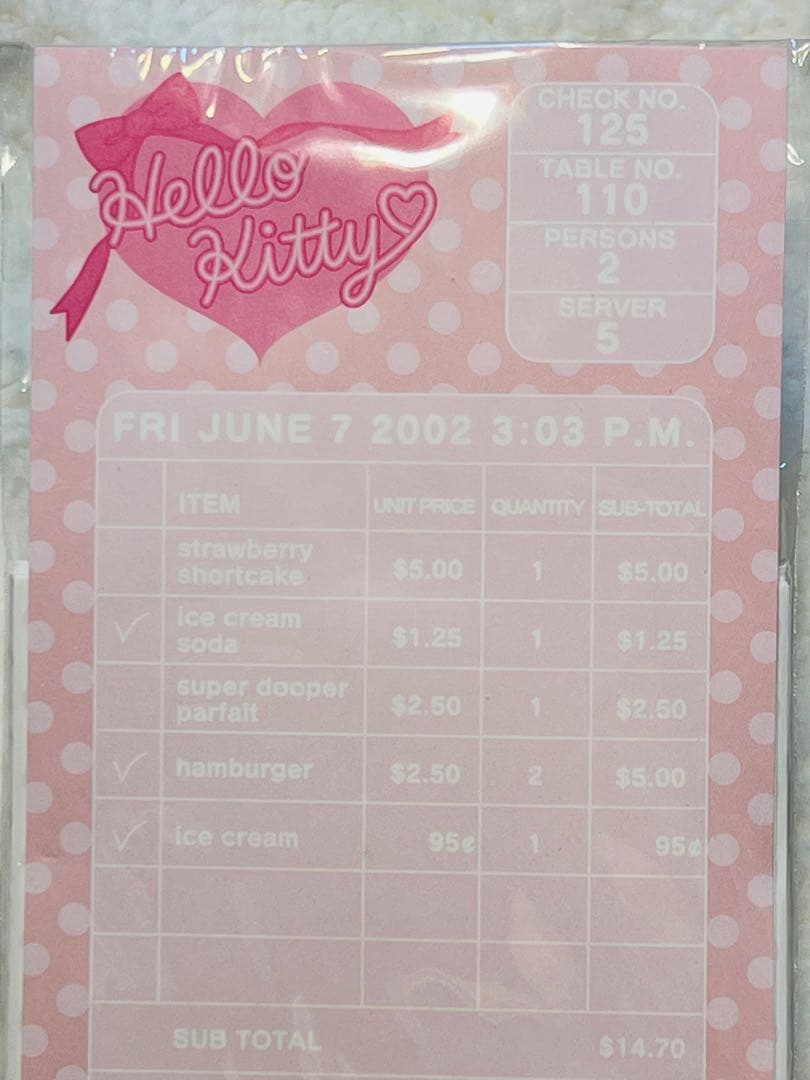 激レア•希少品‼︎ サンリオ　2002 ウェイトレスキティ　レターセット