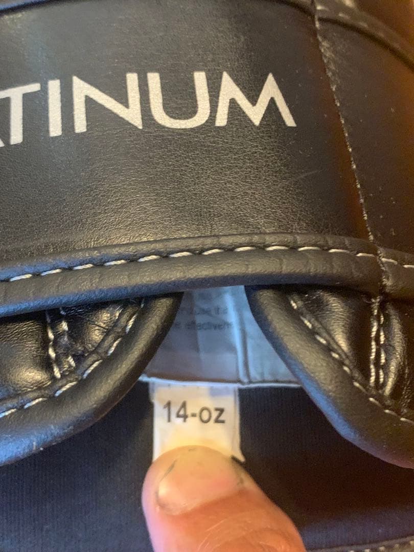 TITLE Platinum ボクシンググローブ ブラック/シルバー 14oz