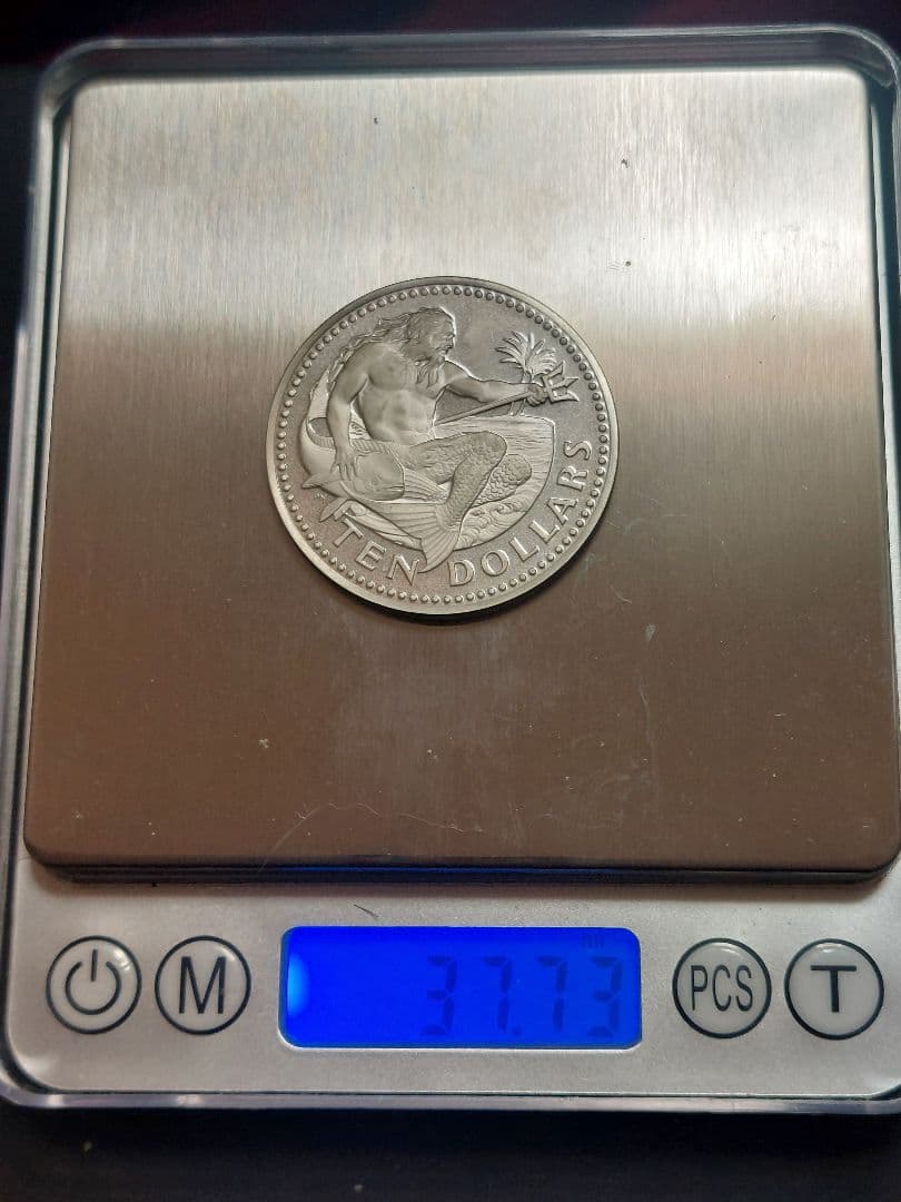 バルバドス 1973年 10ドル銀貨/白銅貨 2枚