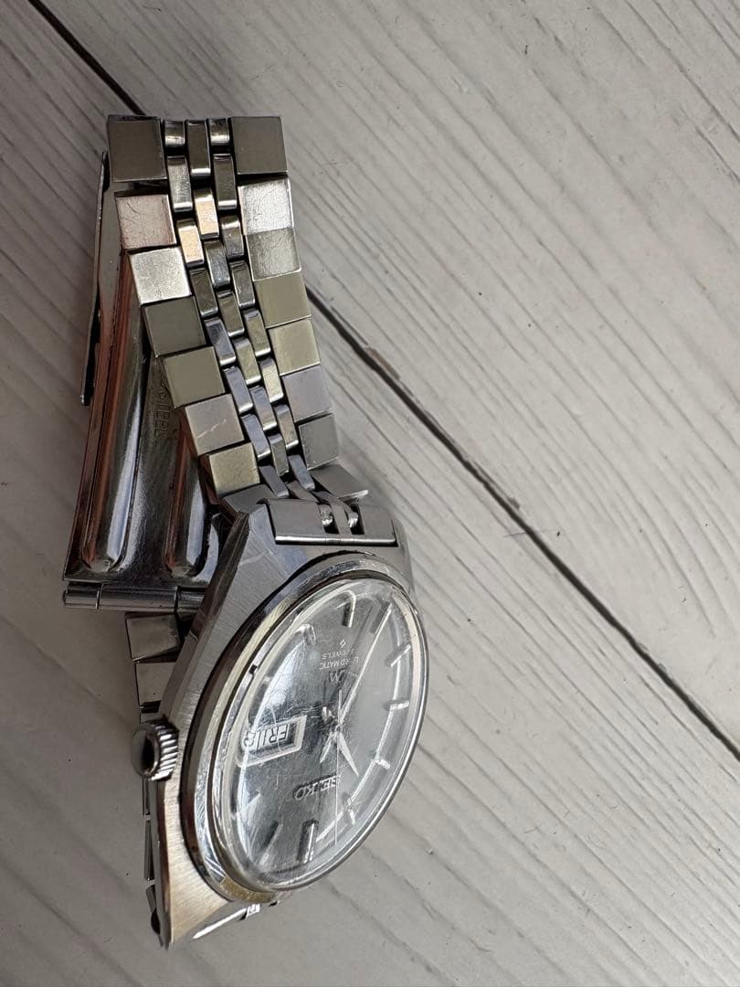 SEIKO ロードマチック 黒文字盤 ビンテージ自動巻き時計 動作品 (レ55)