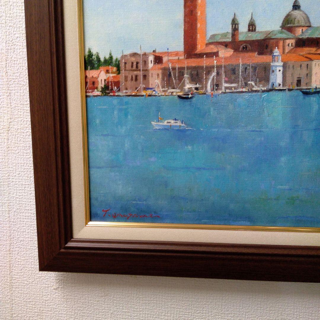 肉質油絵　横　P10　ベニス　梅沢民雄　額装仕上げ品