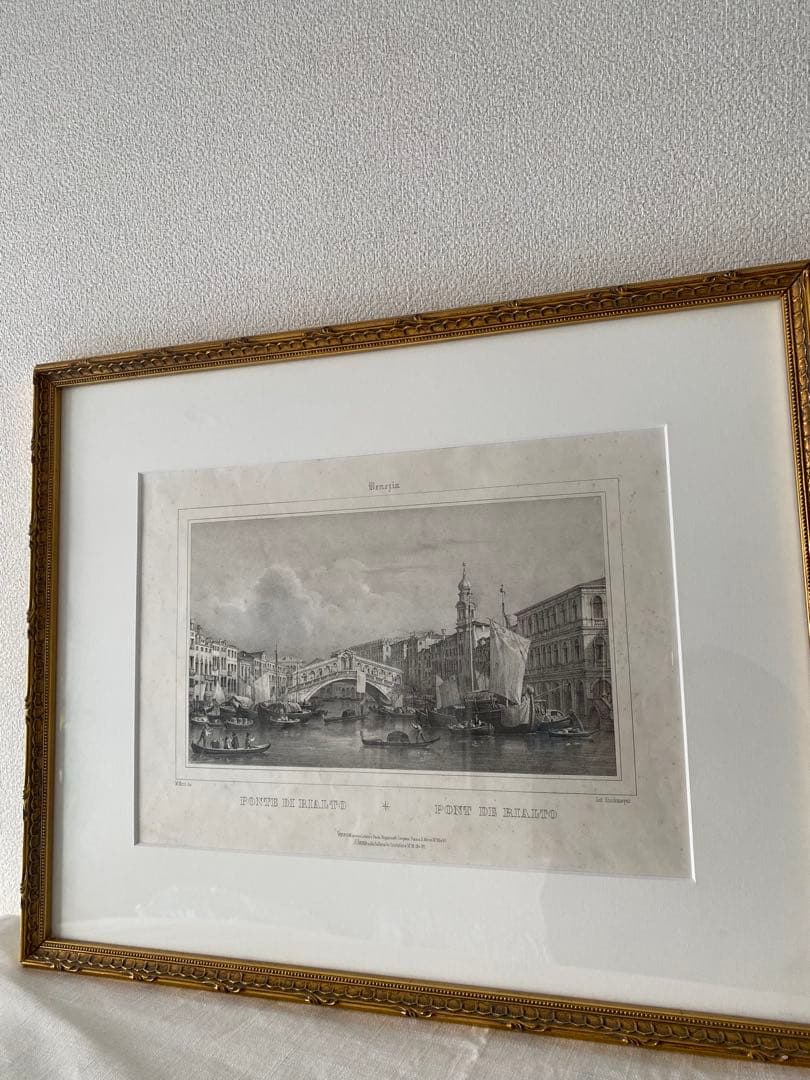 お正月特別価格❗️1800年後半　銅版　ベネチア　パリの高級アンティーク画廊で購入
