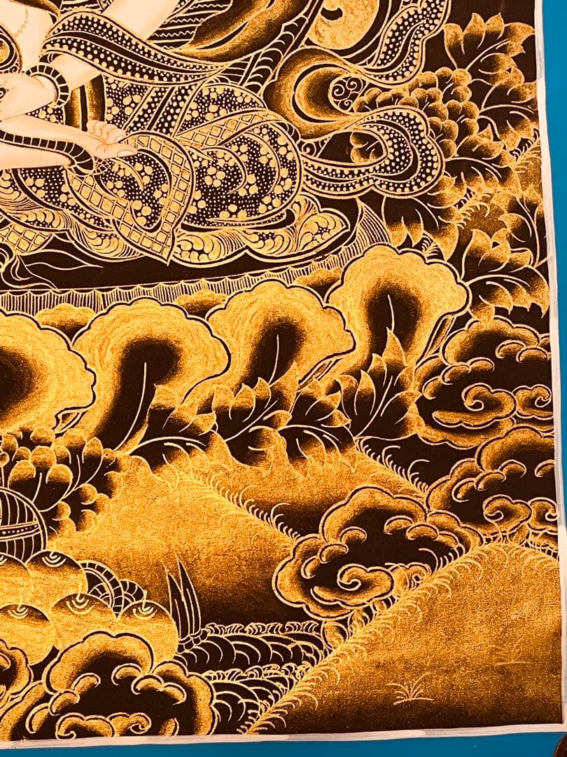 チベット密教 仏画 四面大日如来 ヴァイローチャナ 曼荼羅 手描き 一点物 新品