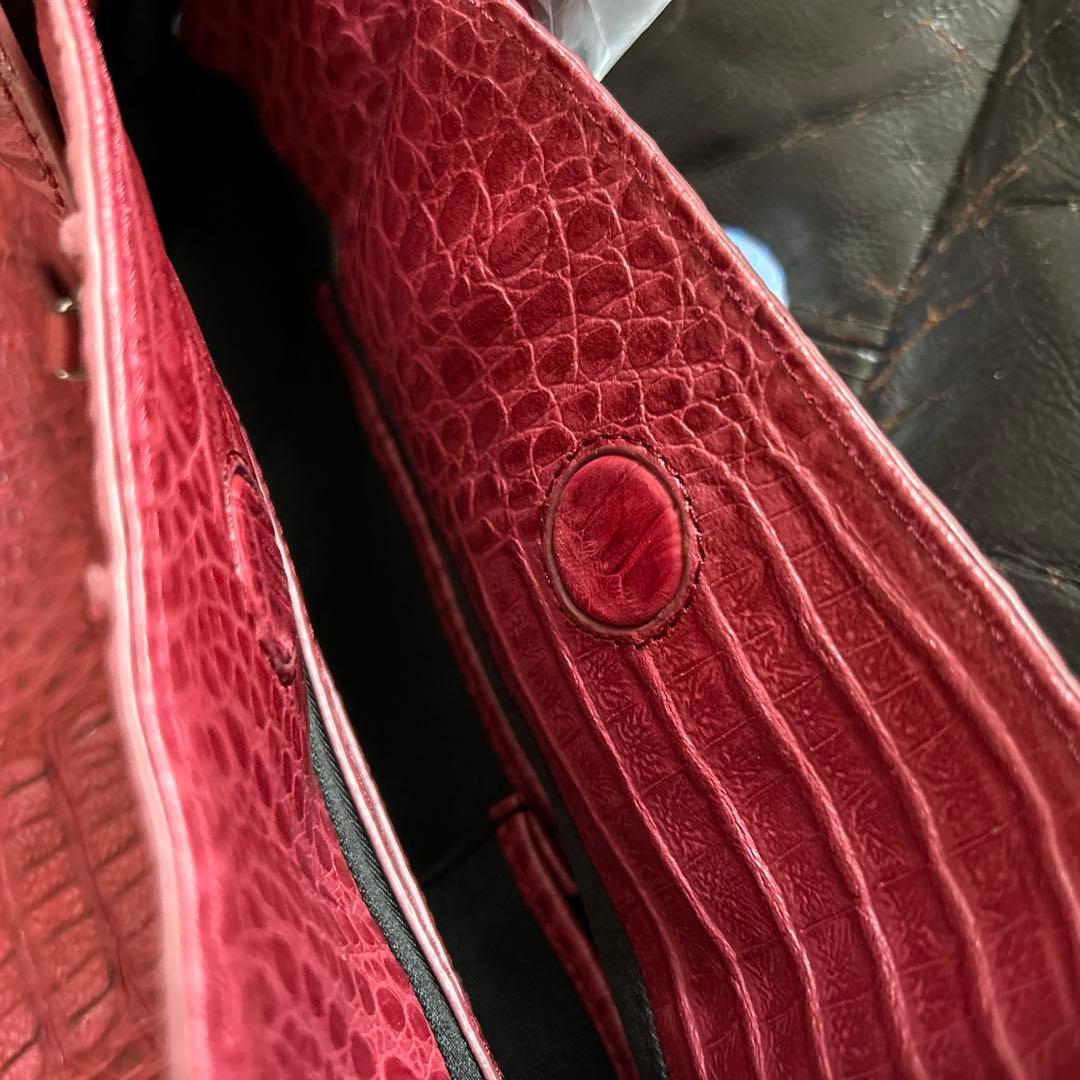 【新品・未使用・タグ付き】 RODANIA FIRMATO ワニ革 バッグレッド