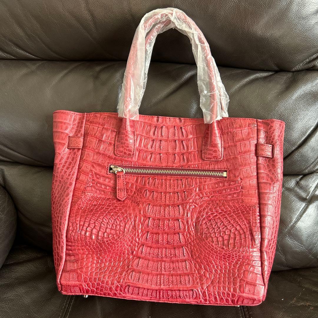 【新品・未使用・タグ付き】 RODANIA FIRMATO ワニ革 バッグレッド