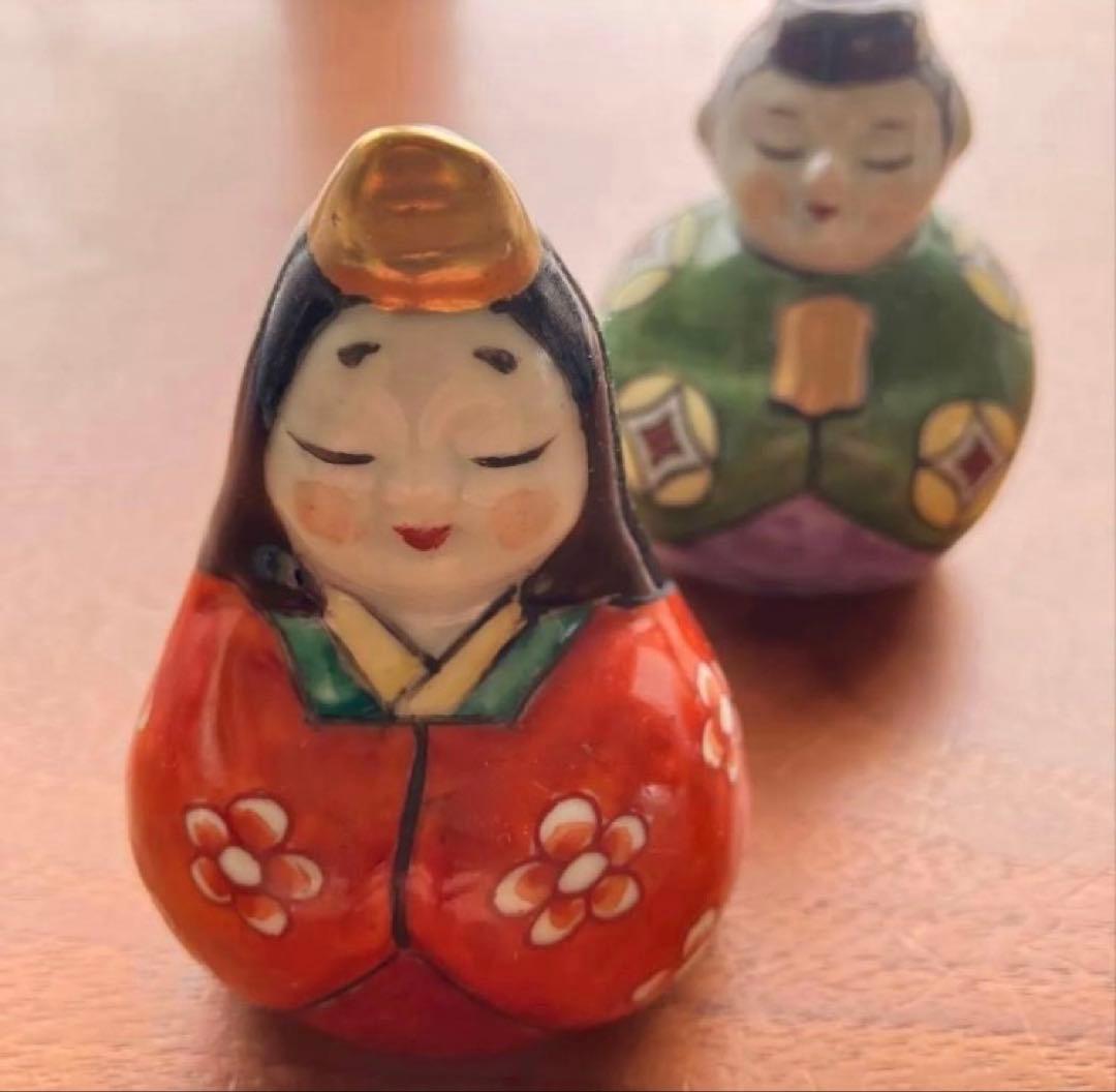 有田焼 円左エ門 雛人形 立雛 ペア 高さ約8cm｜陶器 ひな飾り 置物