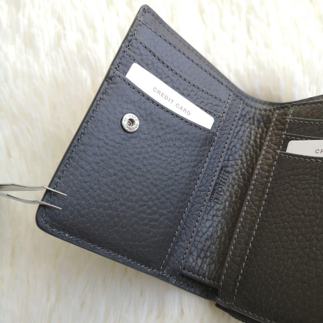 美品 HIROFU ソープラ ２つ折り財布 人気 グレー 付属品有り