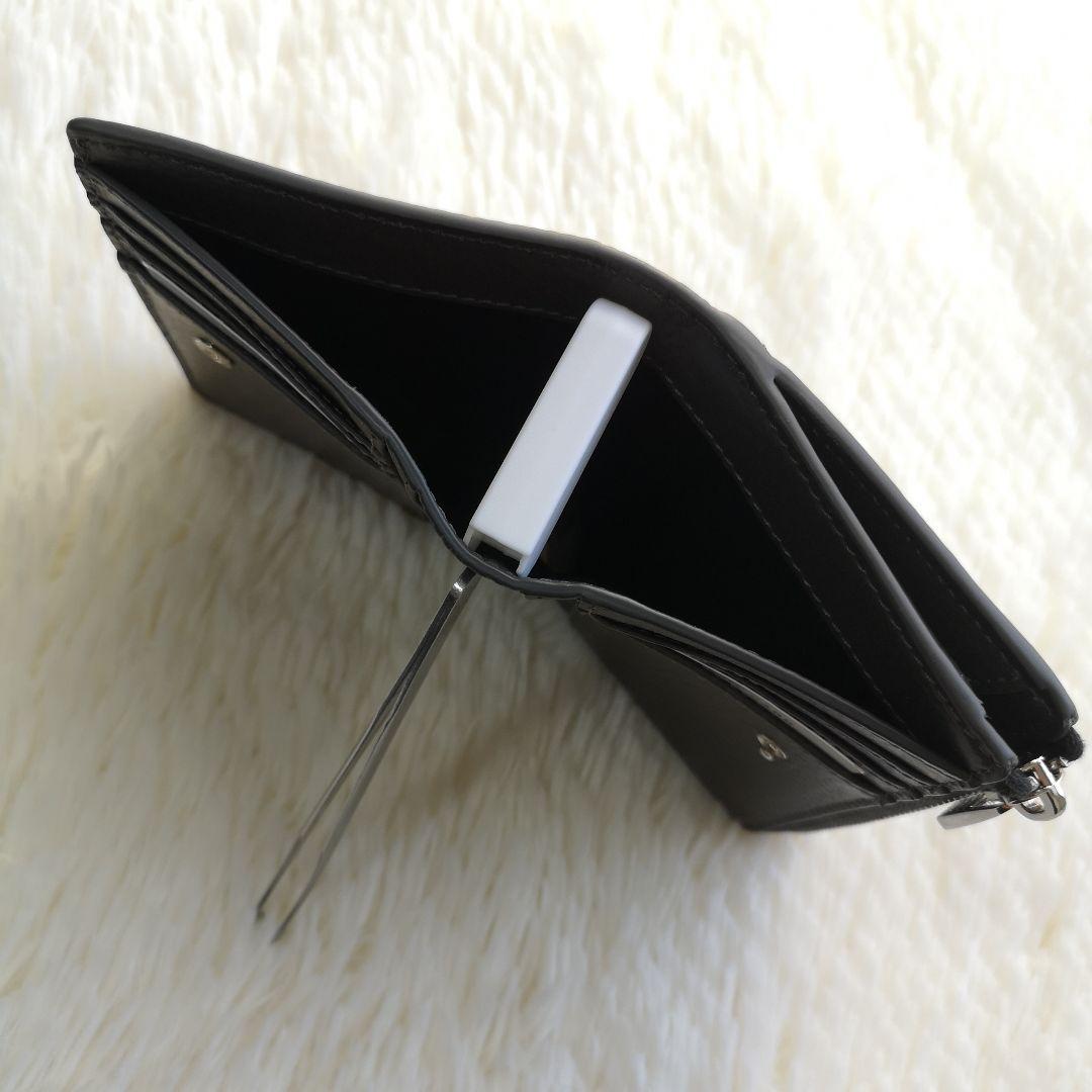 美品 HIROFU ソープラ ２つ折り財布 人気 グレー 付属品有り