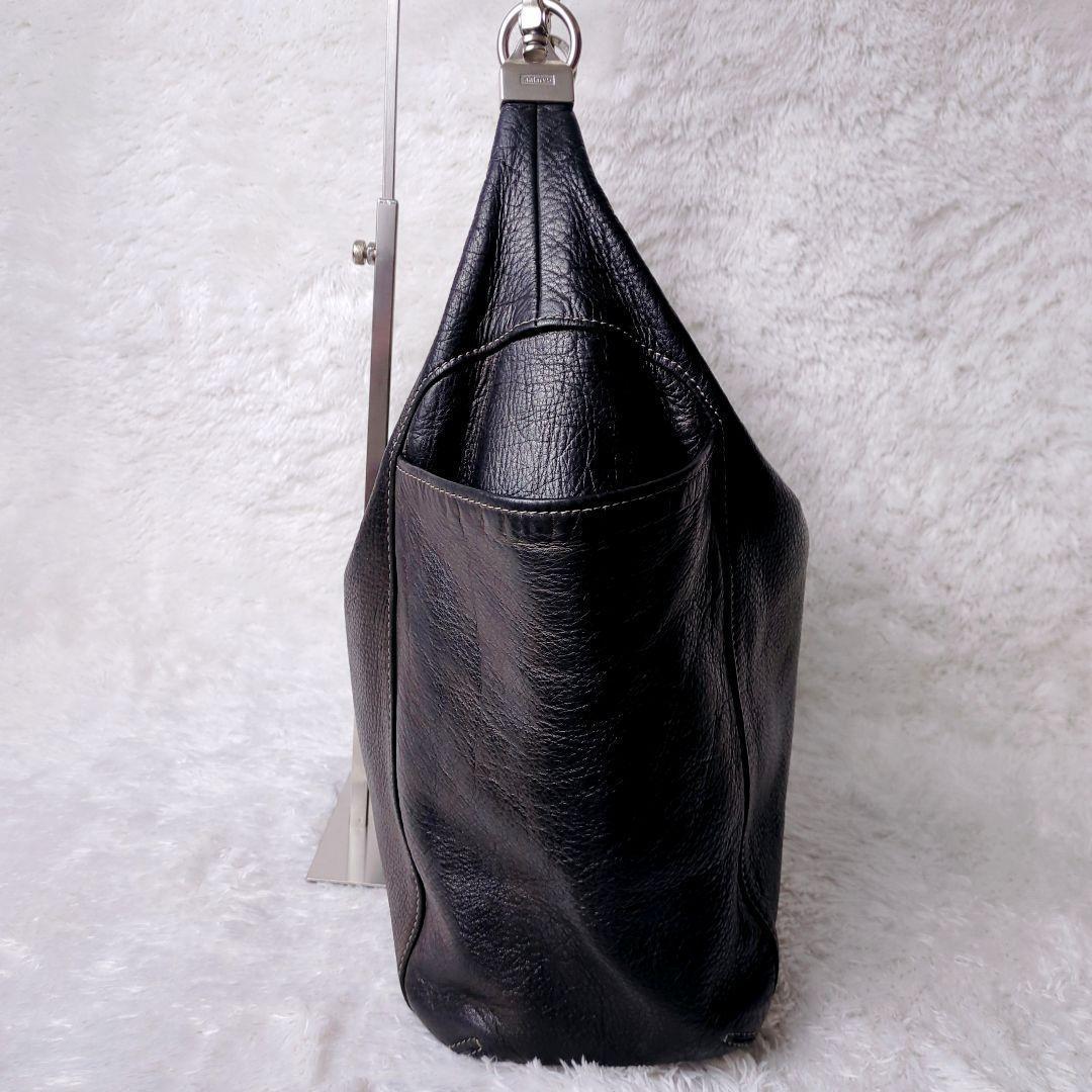 アニアリ aniary 2way ハーフムーン　トートバッグ レザー 黒 A4