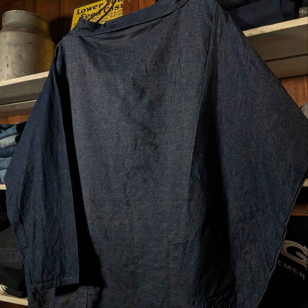 80s　ユーロヴィンテージ　フィッシャーマンスモック　インディゴデニム　ワイド