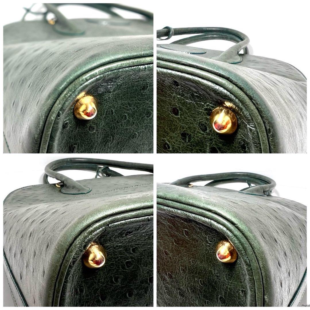 【美品】HIGH CLASS ハイクラス /オーストリッチ型押し/ハンドバッグ