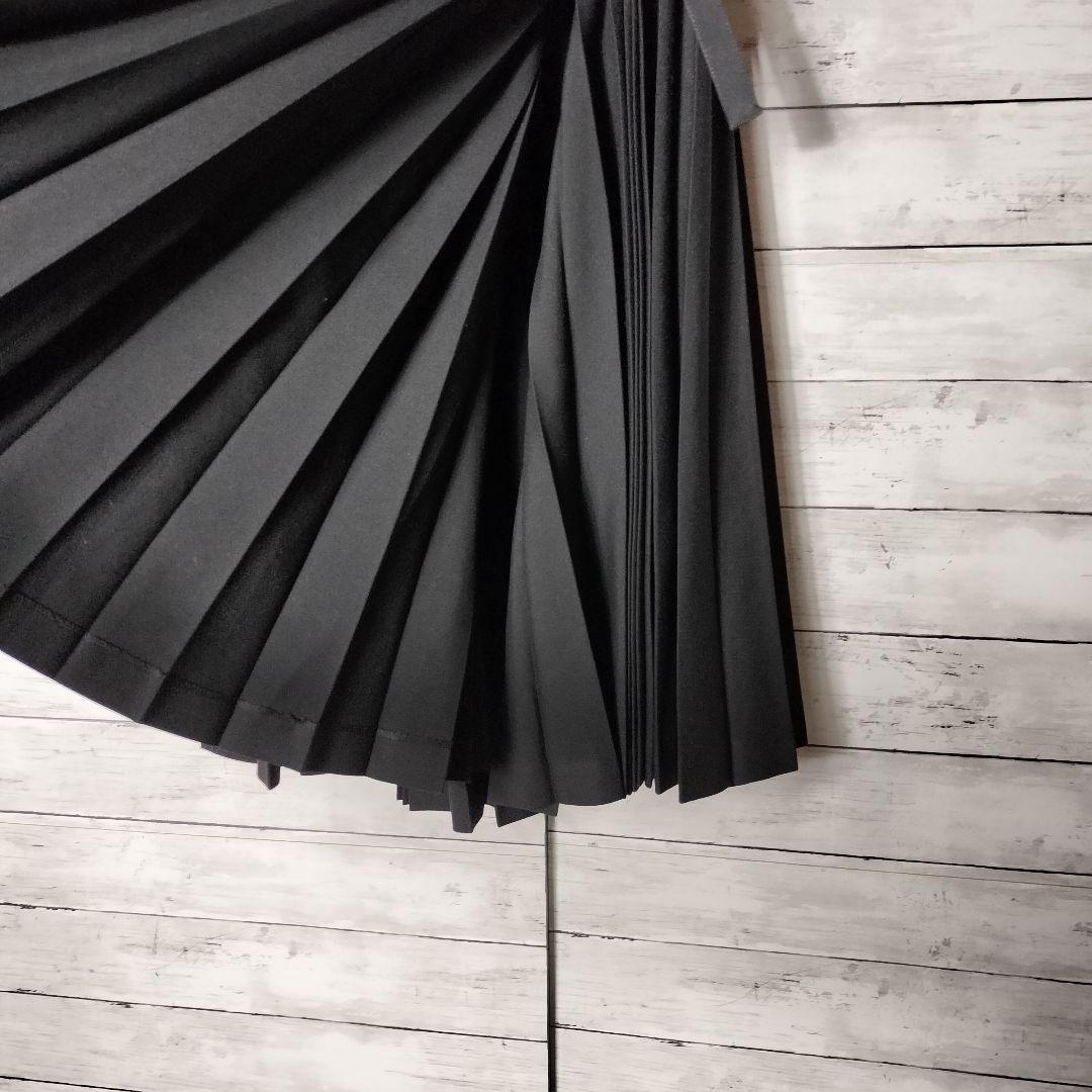 ジュンヤワタナベコムデギャルソン ひざ丈ラップスカート プリーツ 黒