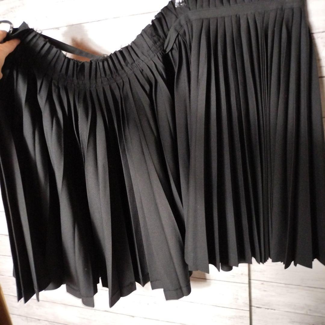 ジュンヤワタナベコムデギャルソン ひざ丈ラップスカート プリーツ 黒