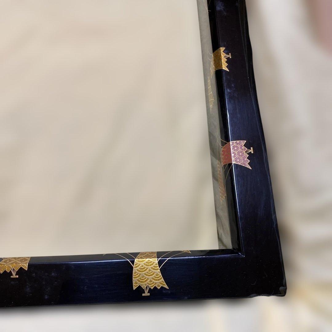 茶道具　蒔絵炉縁　村田宗覚　真塗