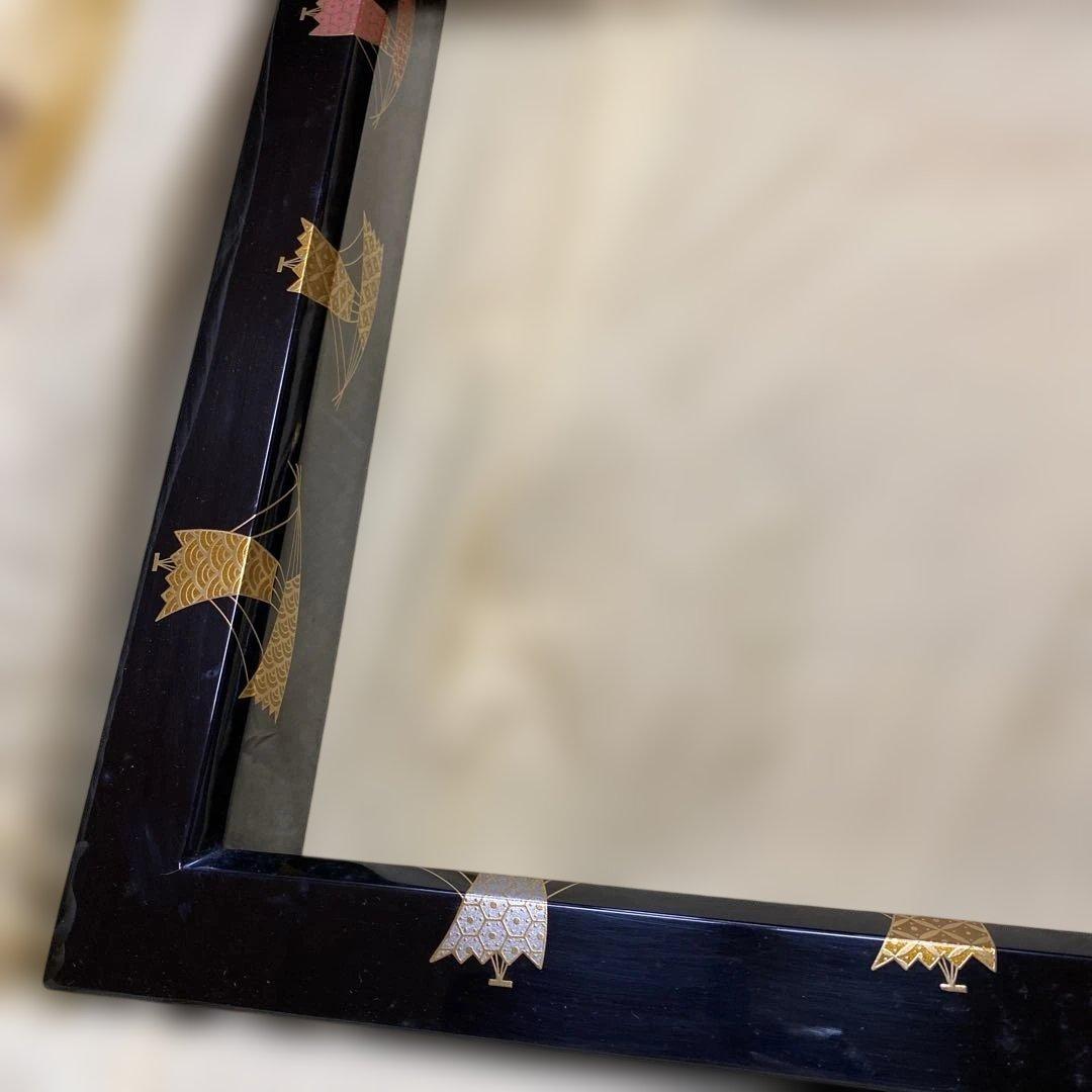 茶道具　蒔絵炉縁　村田宗覚　真塗