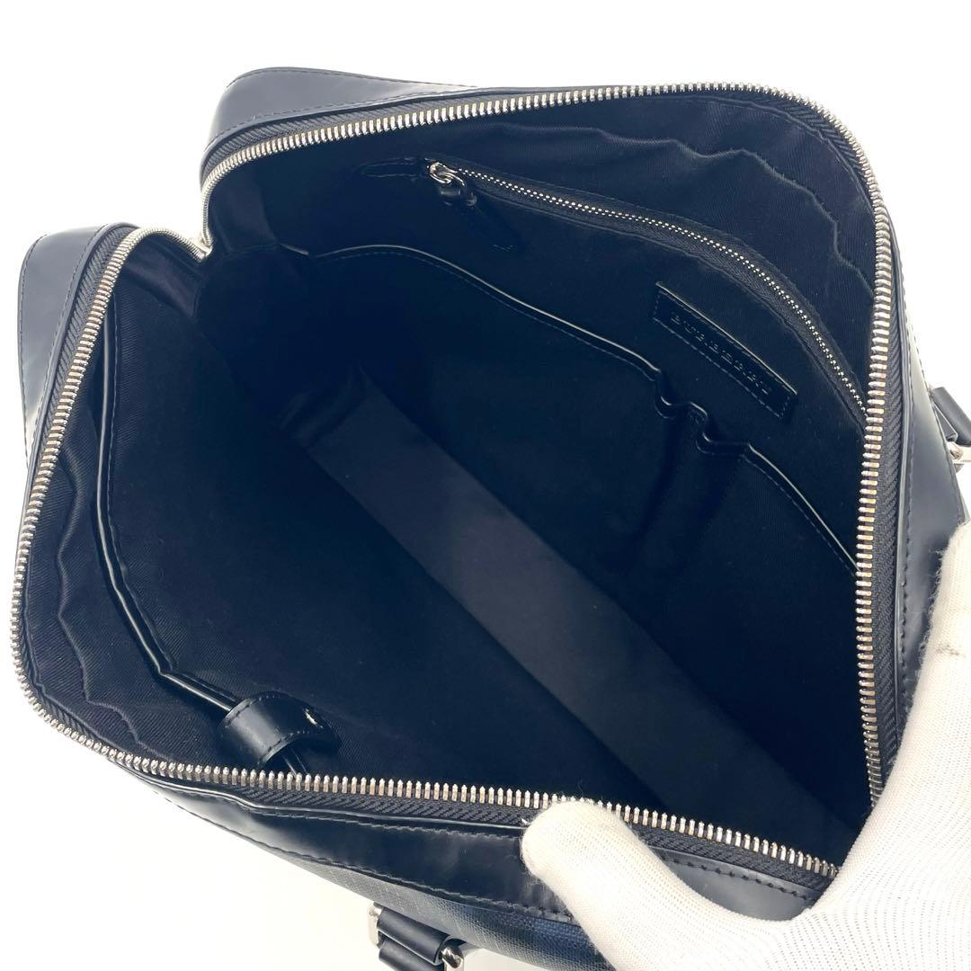 【極美品】バーバリー ロンドンチェック ビジネスバッグ 2way A4可ネイビー