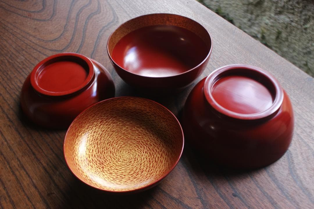 時代逸品！上質朱漆に極上松葉蒔絵の映えるお椀2点（検輪島塗雑煮椀煮物椀