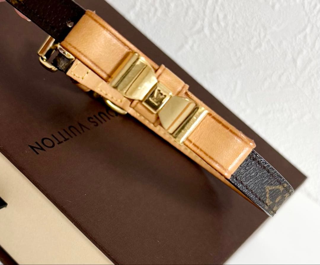 【未使用品】LOUIS VUITTON ルイヴィトン リボン付き首輪　モノグラム