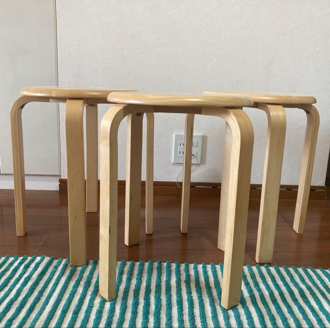 【美品】丸藤スツール ■３脚セット