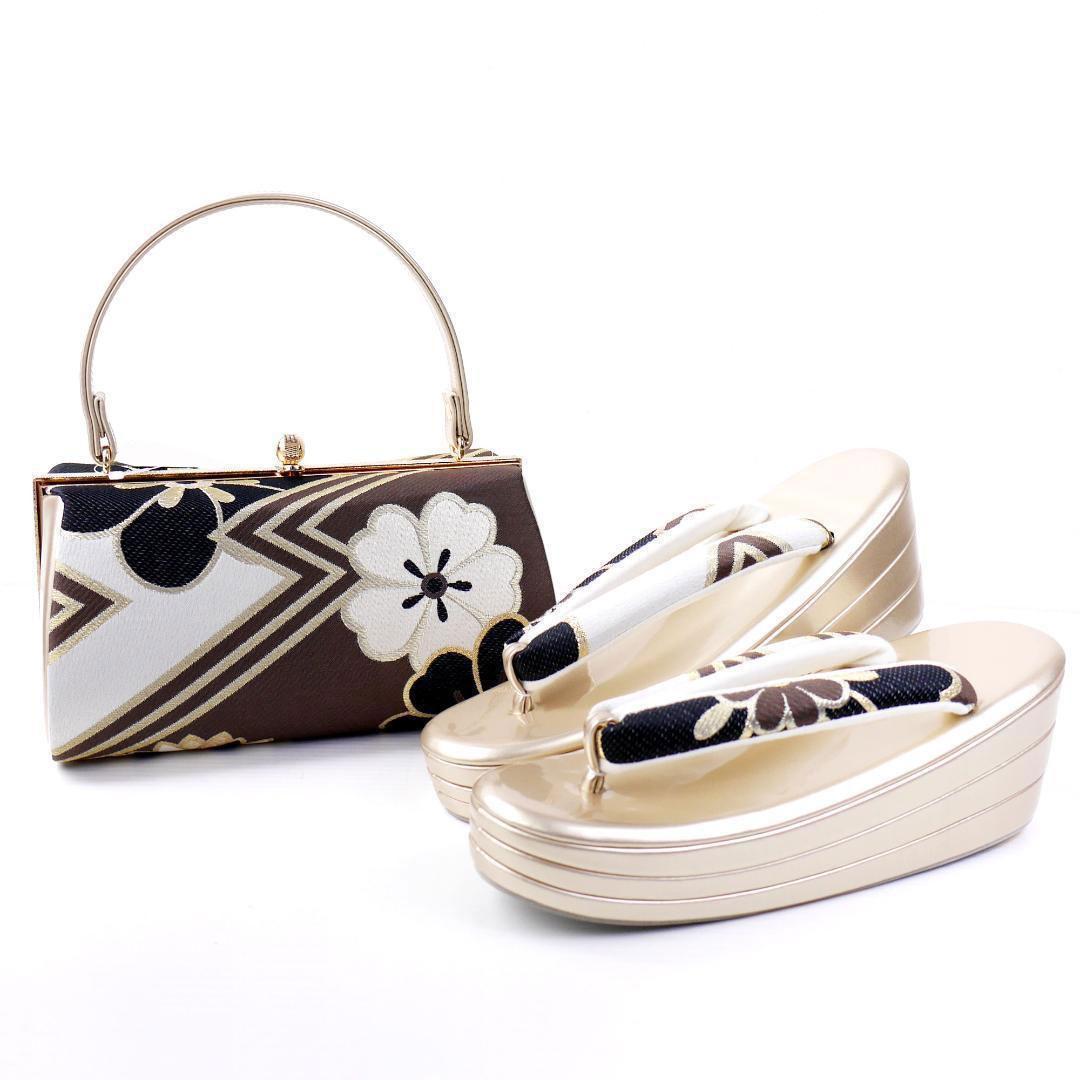 草履バッグセット 着物 振袖 成人式 厚底 ヒール草履 uzouri94-6