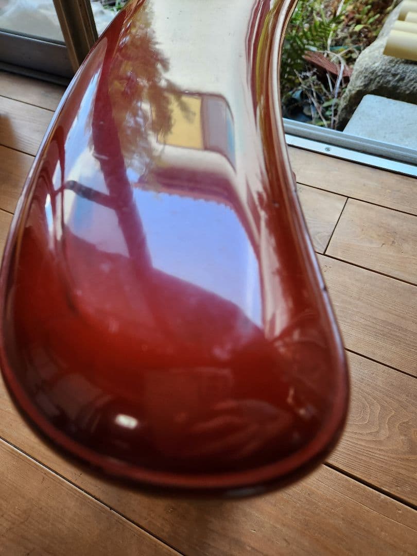 木製漆器 朱塗 根来塗 脇息 肘置き