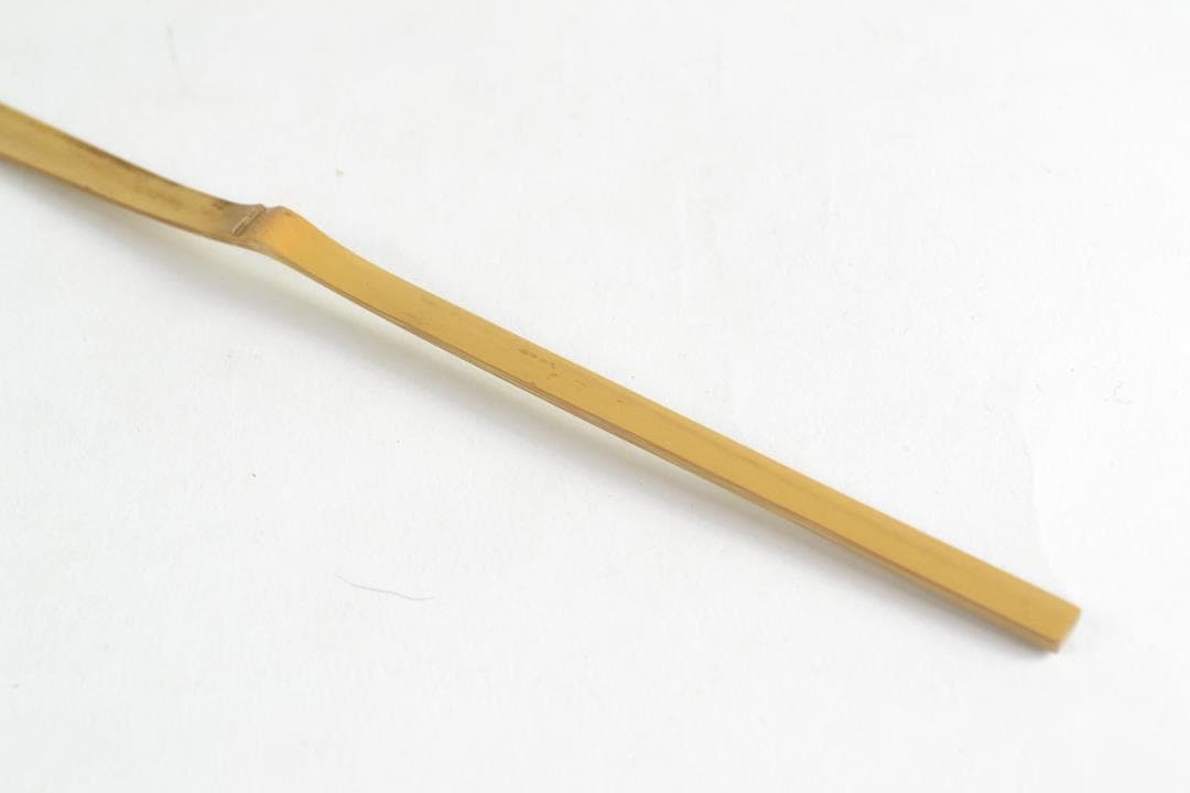 茶道具　銘「深山路」竹茶杓　立花大亀老師書付　下削り　楳玄作