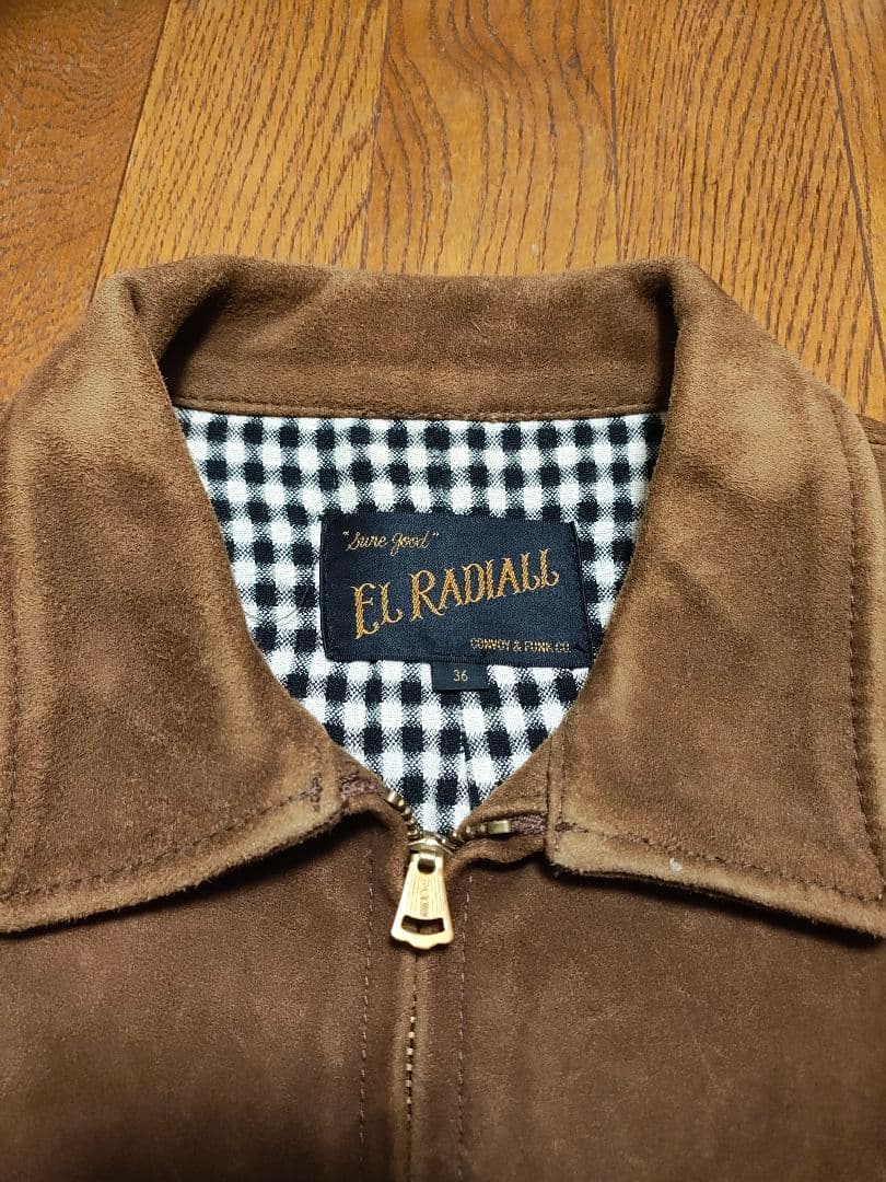 ラディアルELRADIALLスエードジャケットレザーシングルライダースチェック