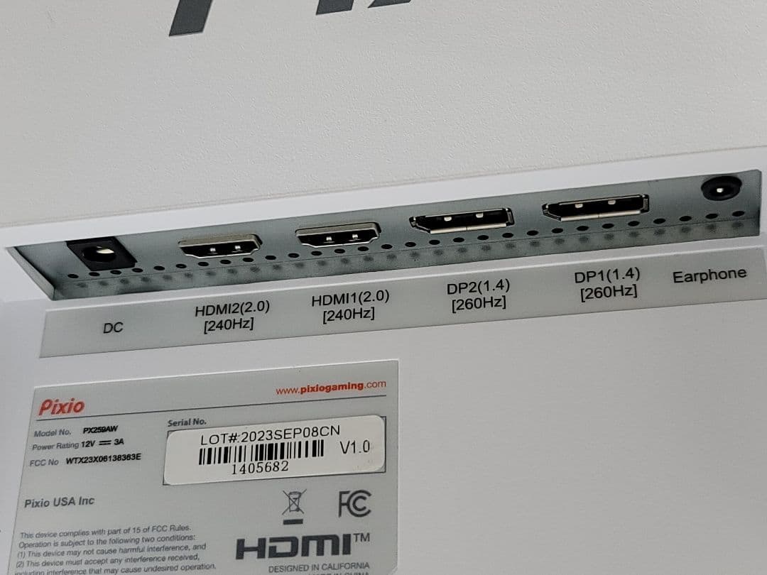 美品 Pixio PX259AW 240Hz モニター 24.5インチ ホワイト