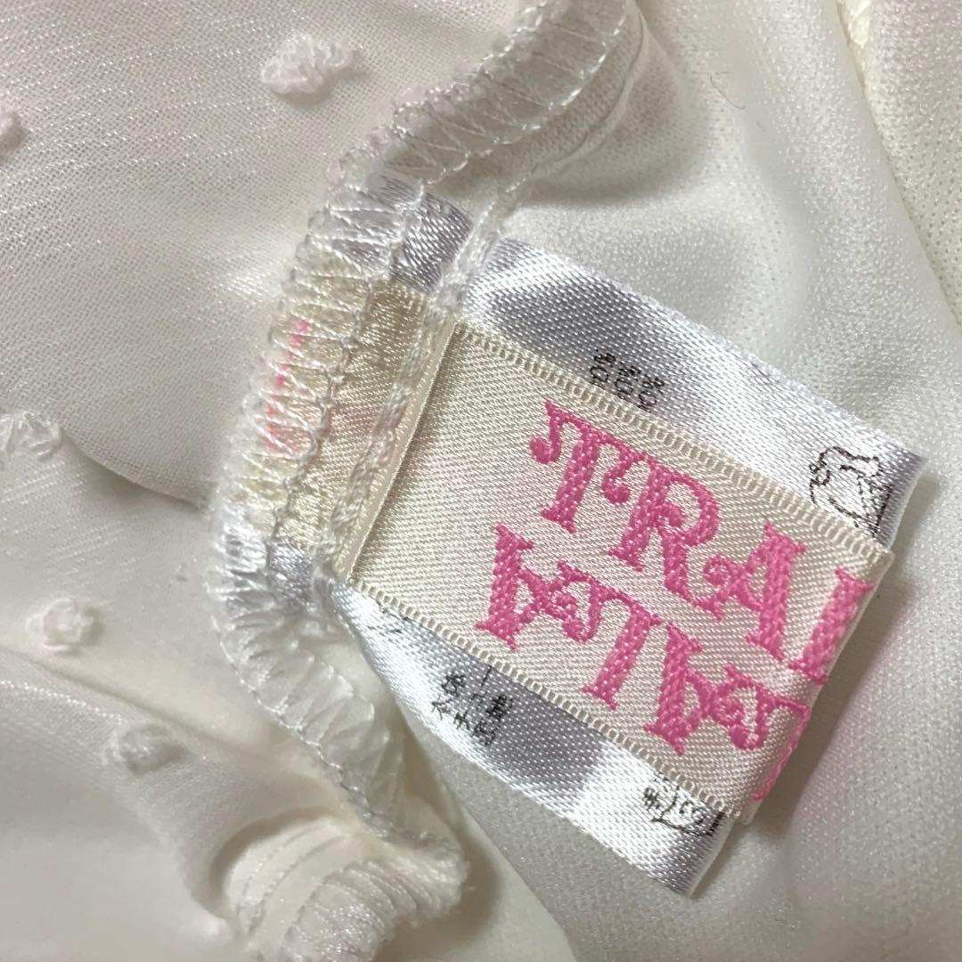 TRALALA 希少 ホワイト シフォン リボン付き フレアスカパン