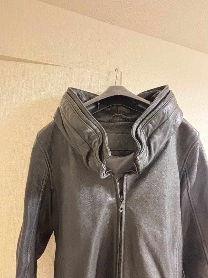 MIDAS レザー　ライダース　ロングジャケット　コート 黒